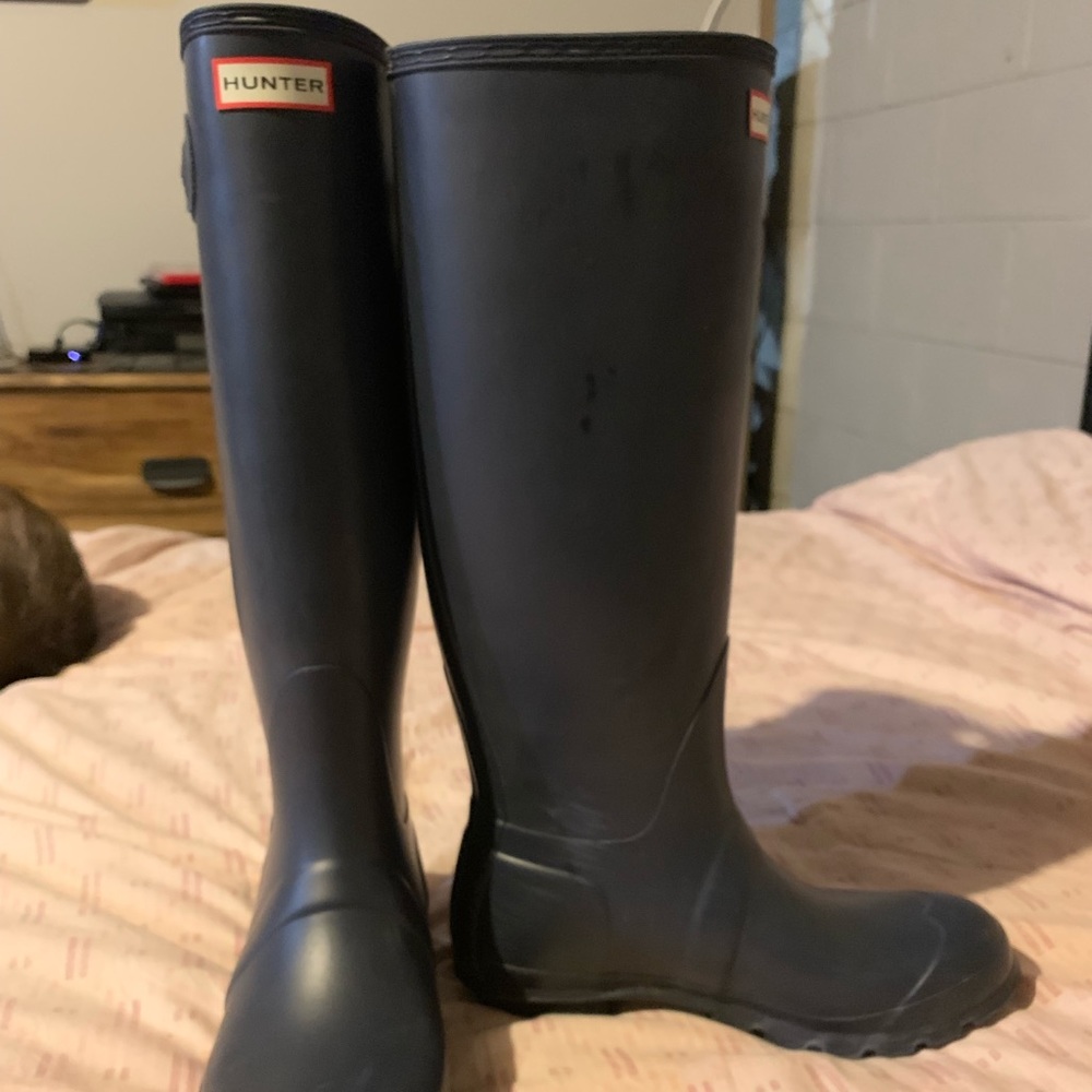 Women’s Tall Hunter Boots Matte Navy Size 8